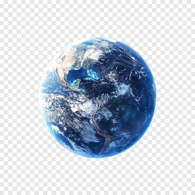 PSD blue planet earth isolated on a transparent background