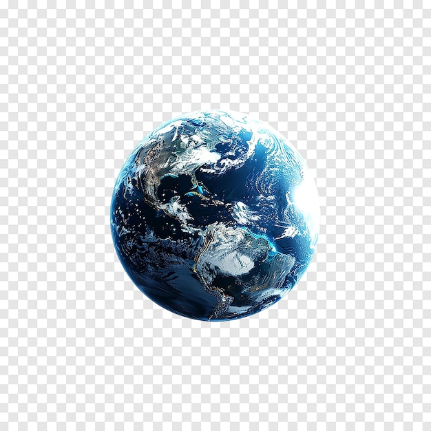 PSD blue planet earth isolated on a transparent background