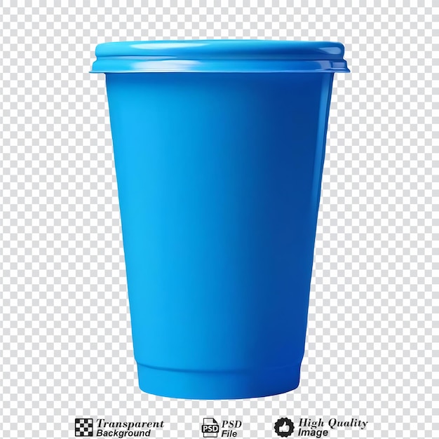 blue plastic cup isolated on transparent background