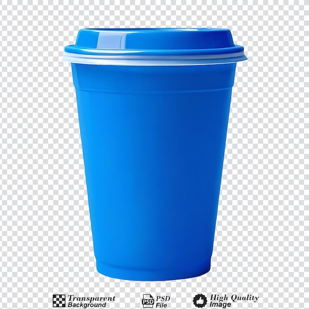 blue plastic cup isolated on transparent background