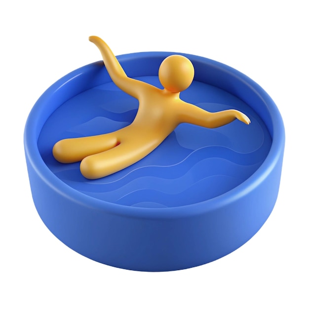 a blue plastic object with a person on it