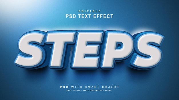 a blue poster for a 3d text effect