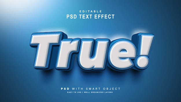 PSD a blue poster for a product that says true effect