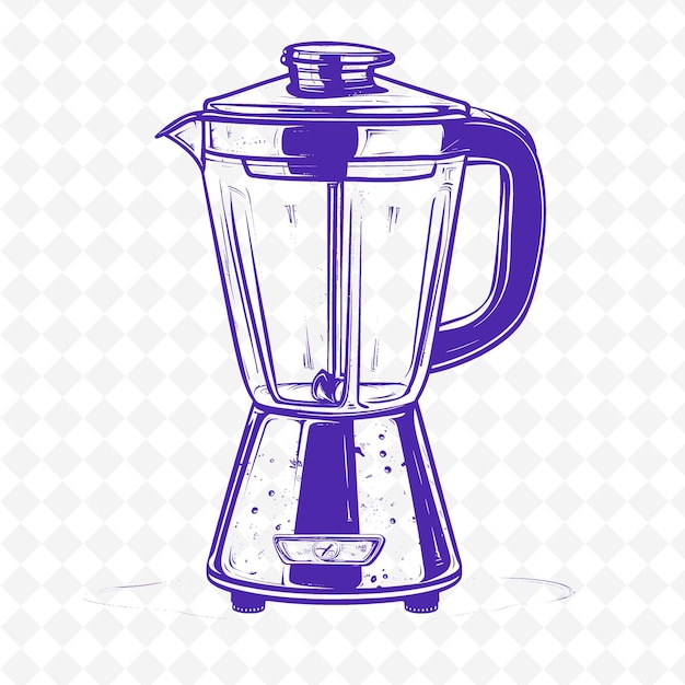 PSD a blue and purple blender with a blue top and a black and white picture of a blender