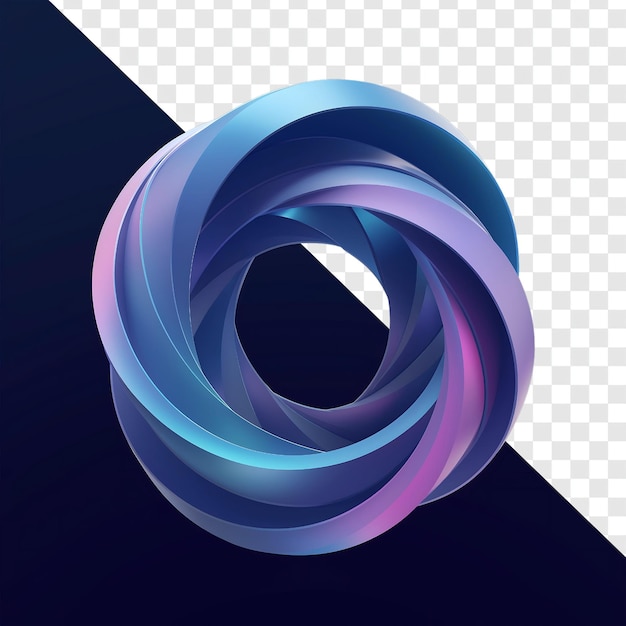 a blue and purple circle with a black background with a white line