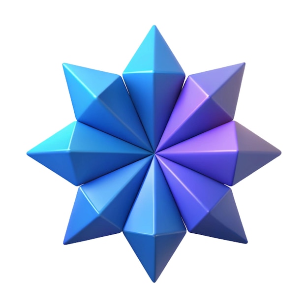 a blue and purple star shaped object with a star on the top