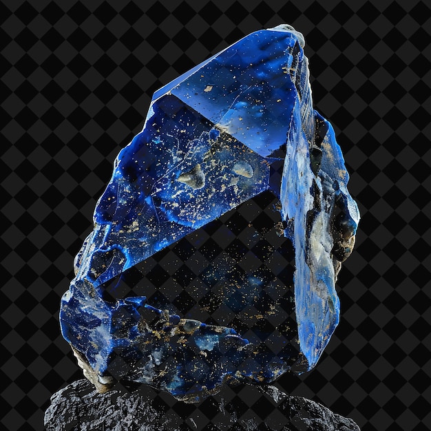 PSD a blue quartz stone is on a black background with a black background