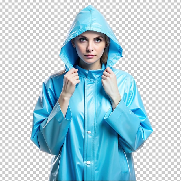 PSD a blue raincoat isolated on transparent background