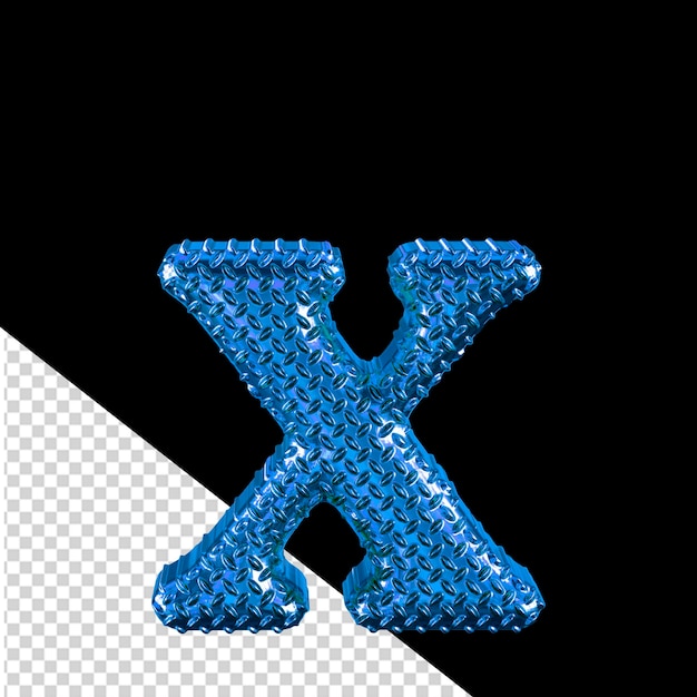 PSD blue ribbed symbol letter x