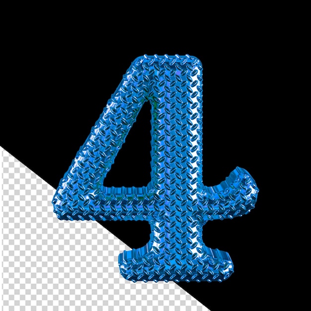 PSD blue ribbed symbol number 4