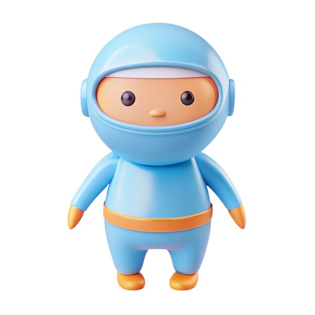 a blue robot figure with a mask on it