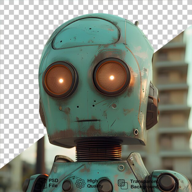 PSD a blue robot with a face on its face