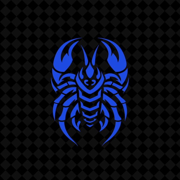 a blue scorpion on a black background with a black background