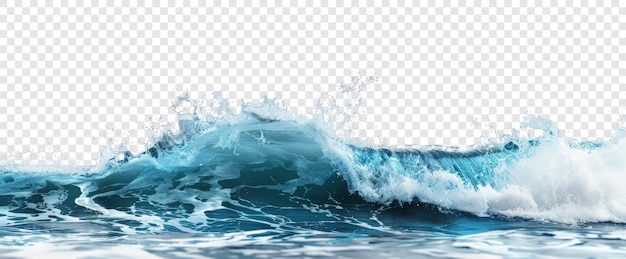 PSD blue sea water foamy wave on transparent background