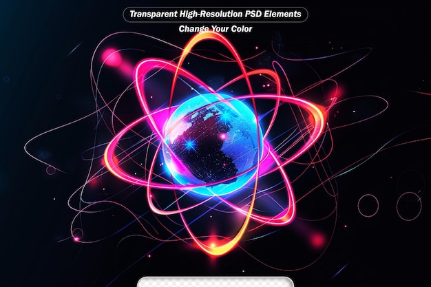 PSD blue shining lights cosmic atom model