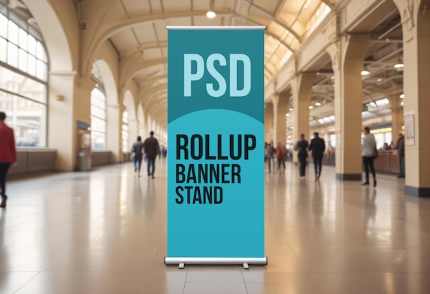 PSD a blue sign with the words quot roll up stand up quot on it