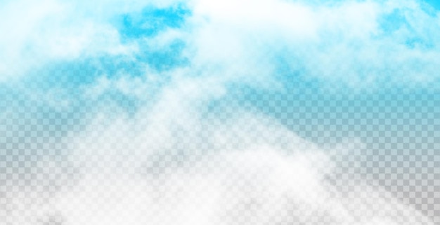 PSD a blue sky with white clouds isloated on transparent background