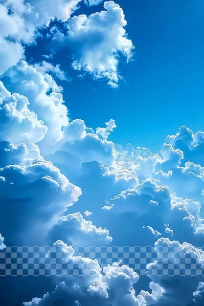 Blue Sky with White Clouds Wallpaper on Transparent Background