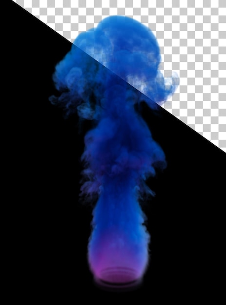 Blue smoke 3d render Colorful smoke smoke bomb isolated