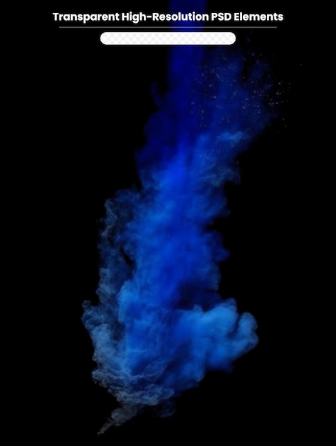 Blue smoke clouds transparent background