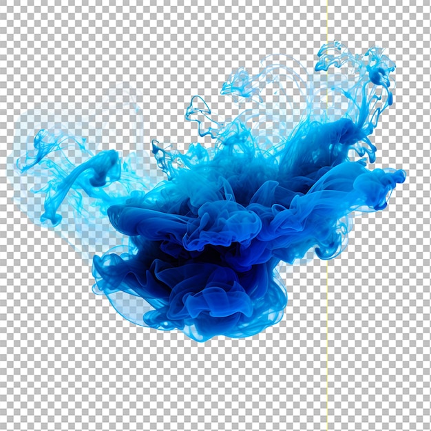 Blue Smoke Explosion Border on Transparent Background