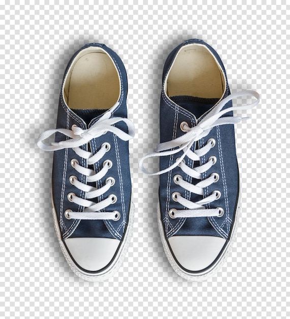 Blue sneakers isolated on black background