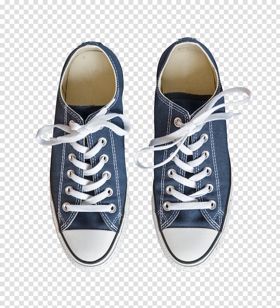 Blue sneakers isolated on black background