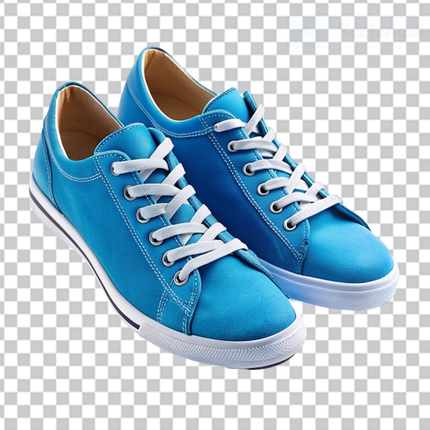 blue sneakers shoes on transparent background