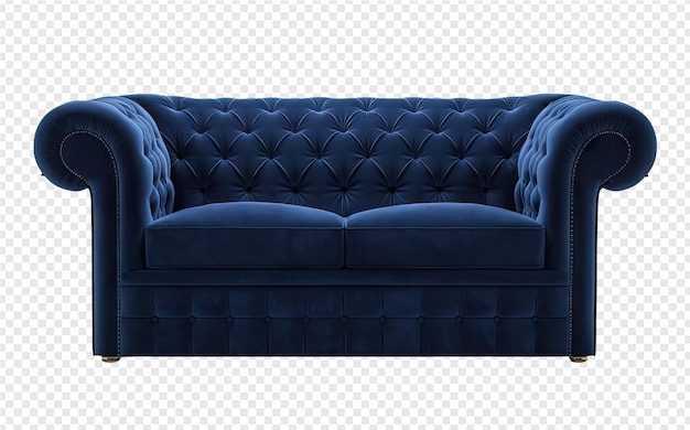 PSD blue sofa with a black leather cover