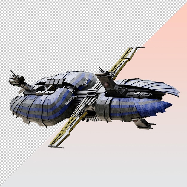 Blue Spaceship isolated