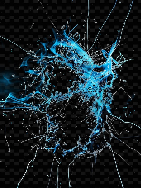 a blue splash of liquid is shown with a black background