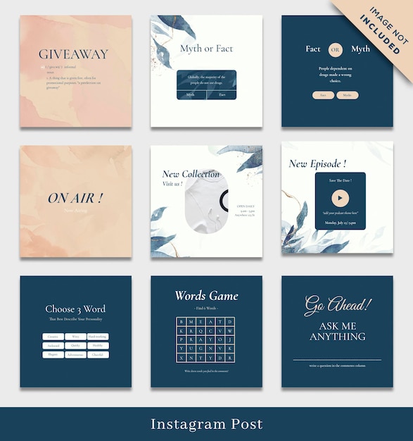 Blue Square Instagram Post Branding