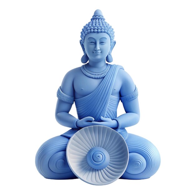 PSD a blue statue with a white background and the word quot god quot on it