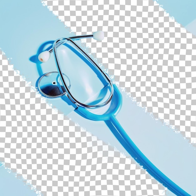 a blue stethoscope with a blue pen on it