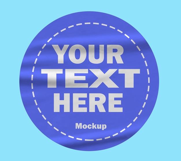 Blue Sticker Mockup Design PSD Template