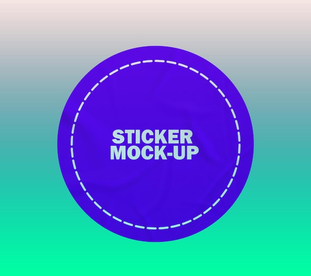 Blue Sticker Mockup Design