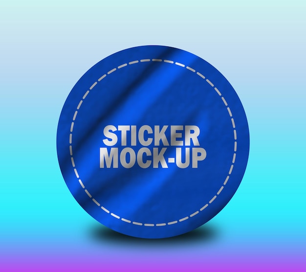 Blue Sticker Mockup Design