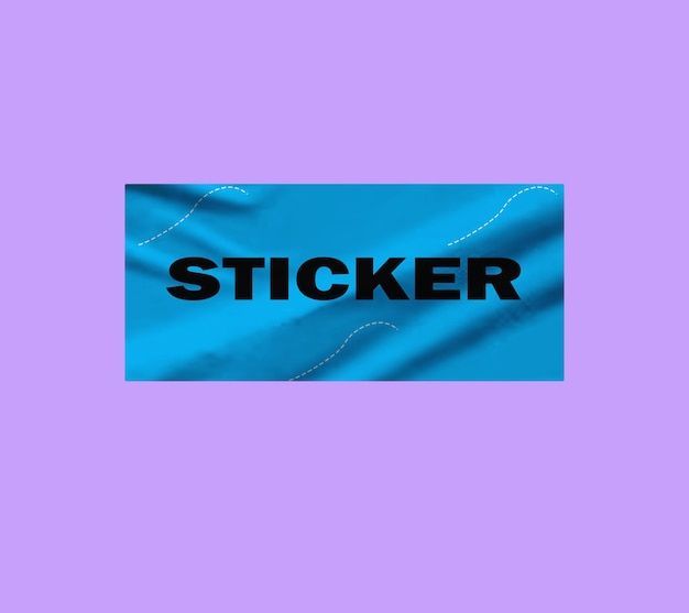 Blue Sticker Mockup PSD Template