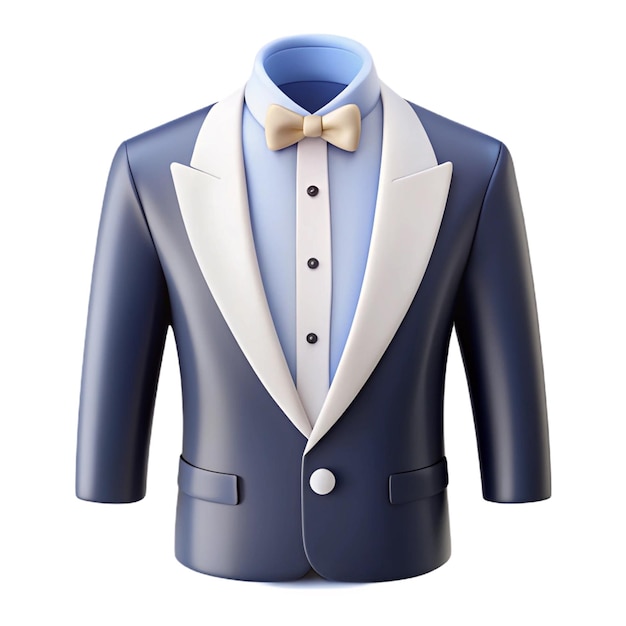 PSD a blue suit with a bow tie on it and a bow tie