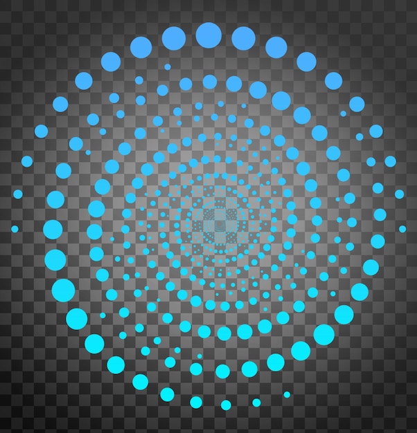 Blue surround dots halftone circle elements decoration