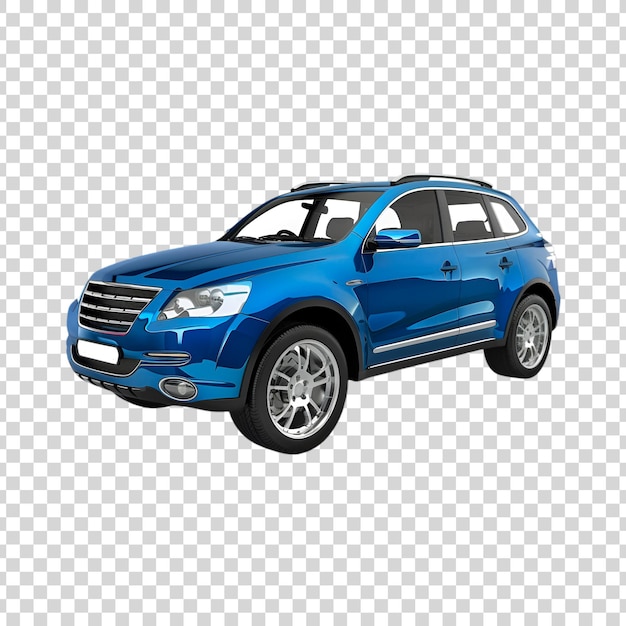 PSD a blue suv car on a transparent background