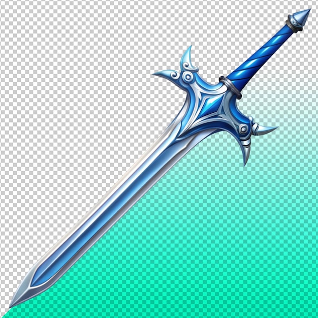 PSD blue sword on transperent background