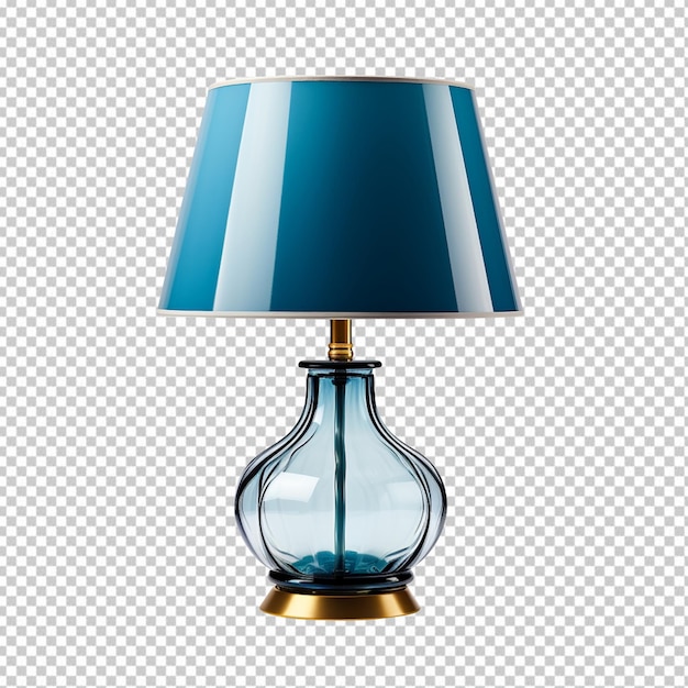 blue table lamp isolated on transparent background