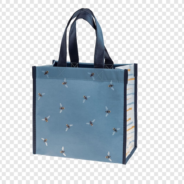 PSD a blue tote bag with a handle