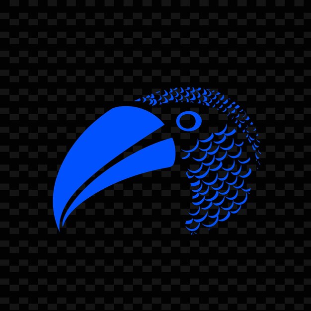 PSD a blue toucan with a blue background