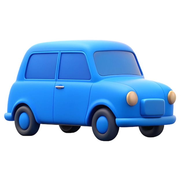 a blue toy car with the door open