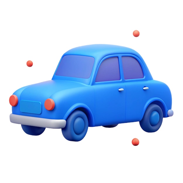 PSD a blue toy car with orange balls on it