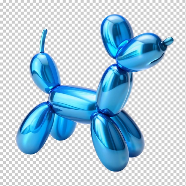 blue transparent dog balloon 3d on transparent background