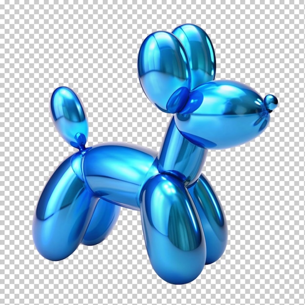 blue transparent dog balloon 3d on transparent background