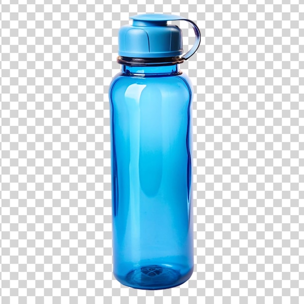 Blue water bottle isolated on transparent background